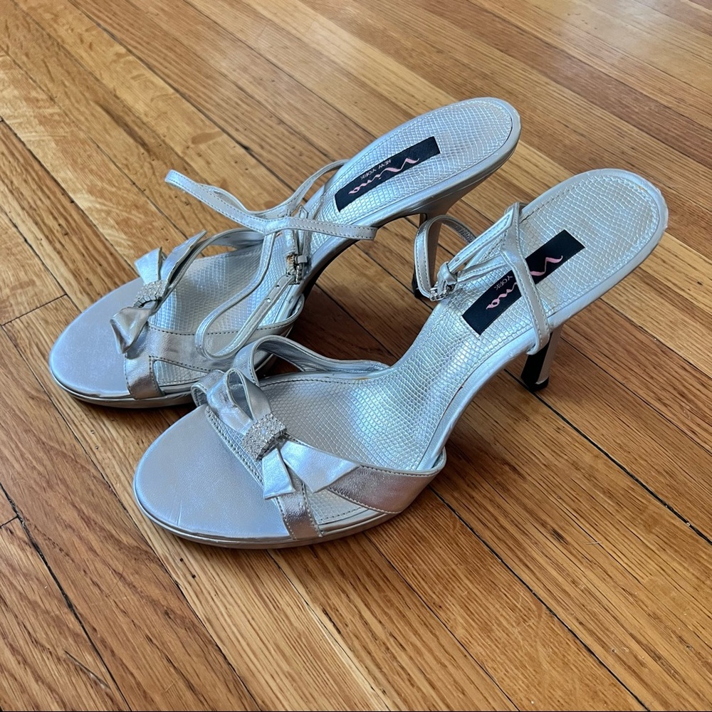 Nina silver stiletto heels 10